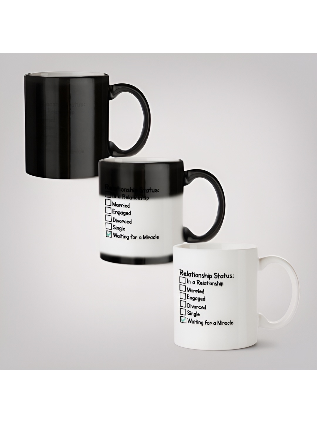 

MOTIVATE BOX Black & White Printed Ceramic Glossy Mugs Set of Cups and Mugs