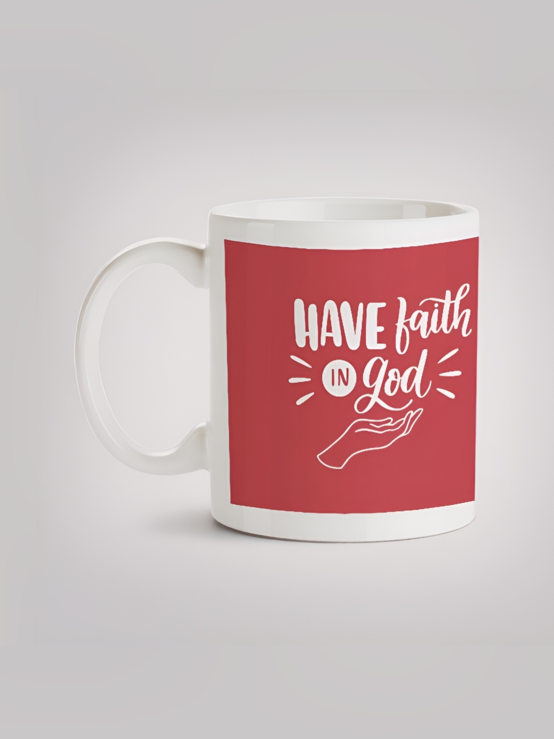 

MOTIVATE BOX White & Red Printed Ceramic Glossy Mugs 330 ml