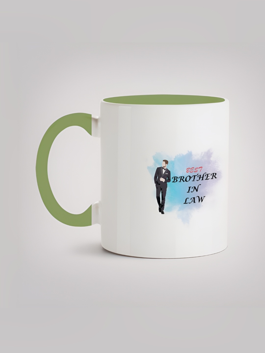 

MOTIVATE BOX White & Green Printed Ceramic Glossy Mugs 330 ml