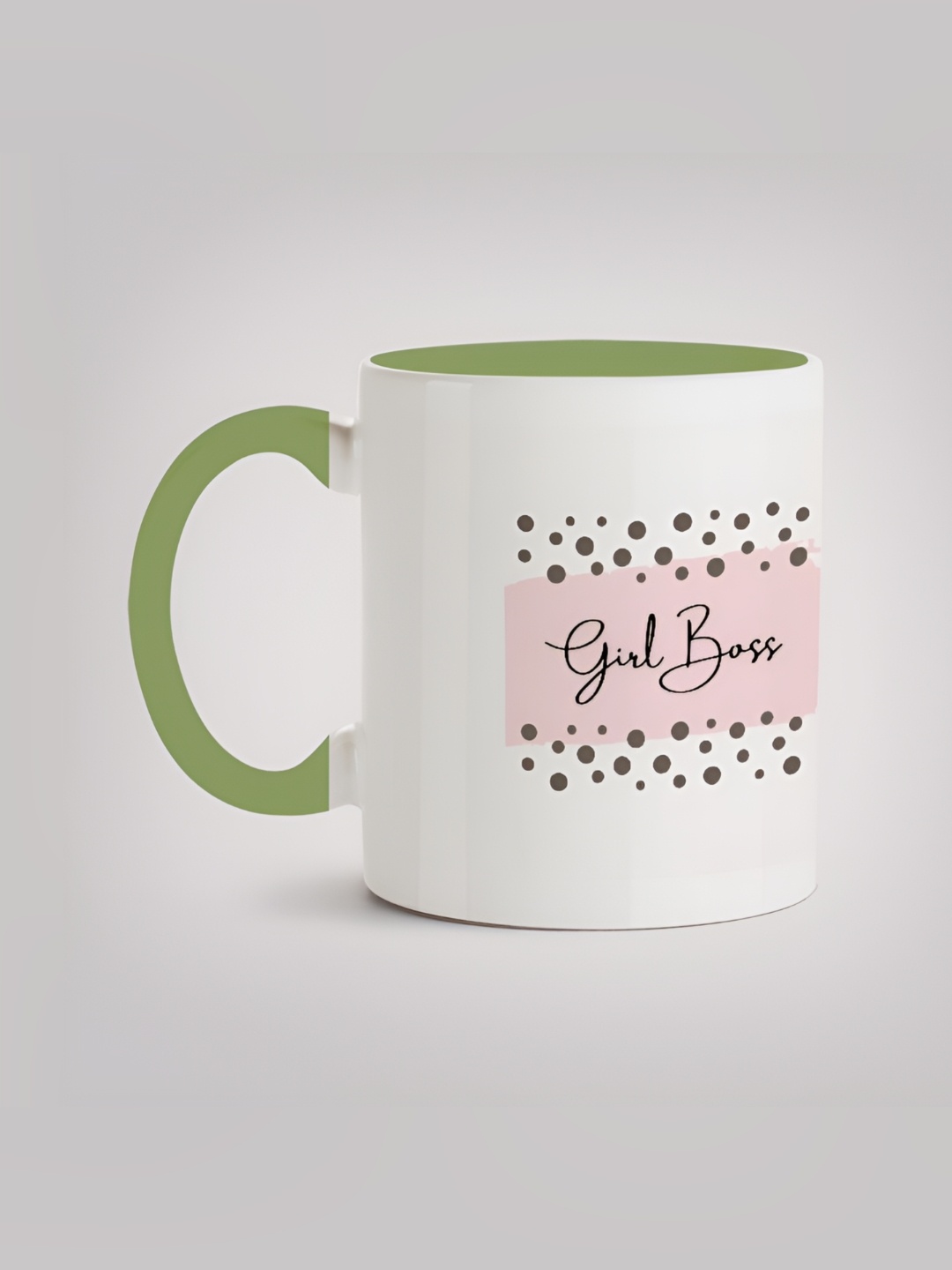 

MOTIVATE BOX Pink & White Printed Ceramic Glossy Mug 330 ml