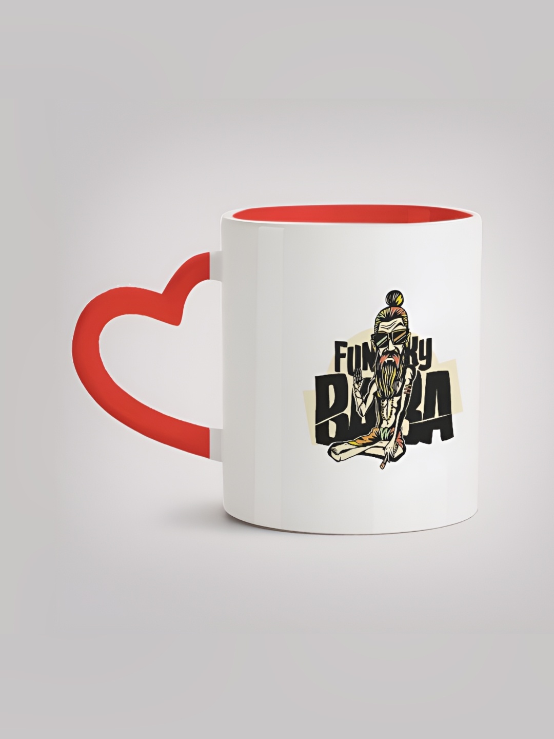 

MOTIVATE BOX White & Red Printed Ceramic Glossy Mugs 330 ml