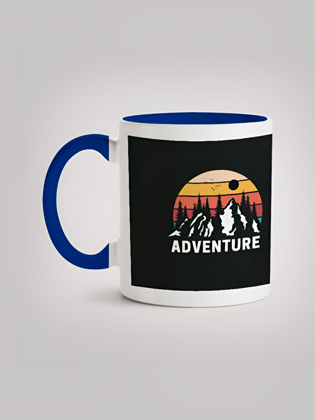 

MOTIVATE BOX Black & Blue Printed Glossy Ceramic Mugs 330 ml