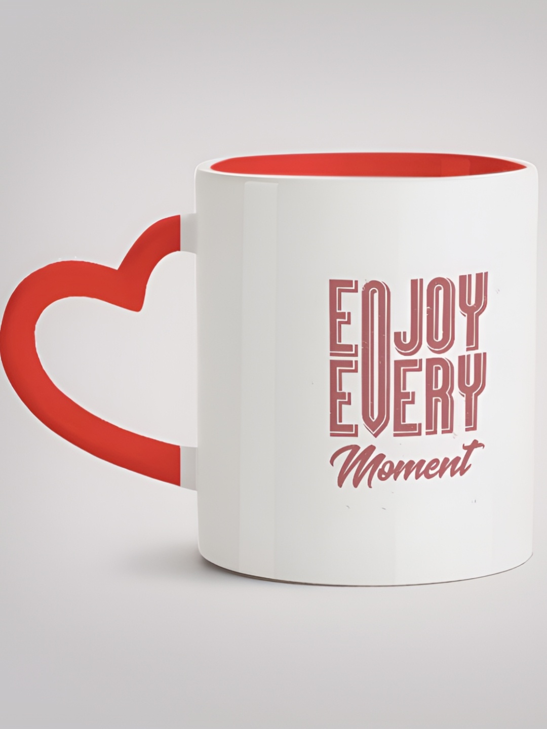 

MOTIVATE BOX White & Red Printed Ceramic Glossy Mugs 330 ml