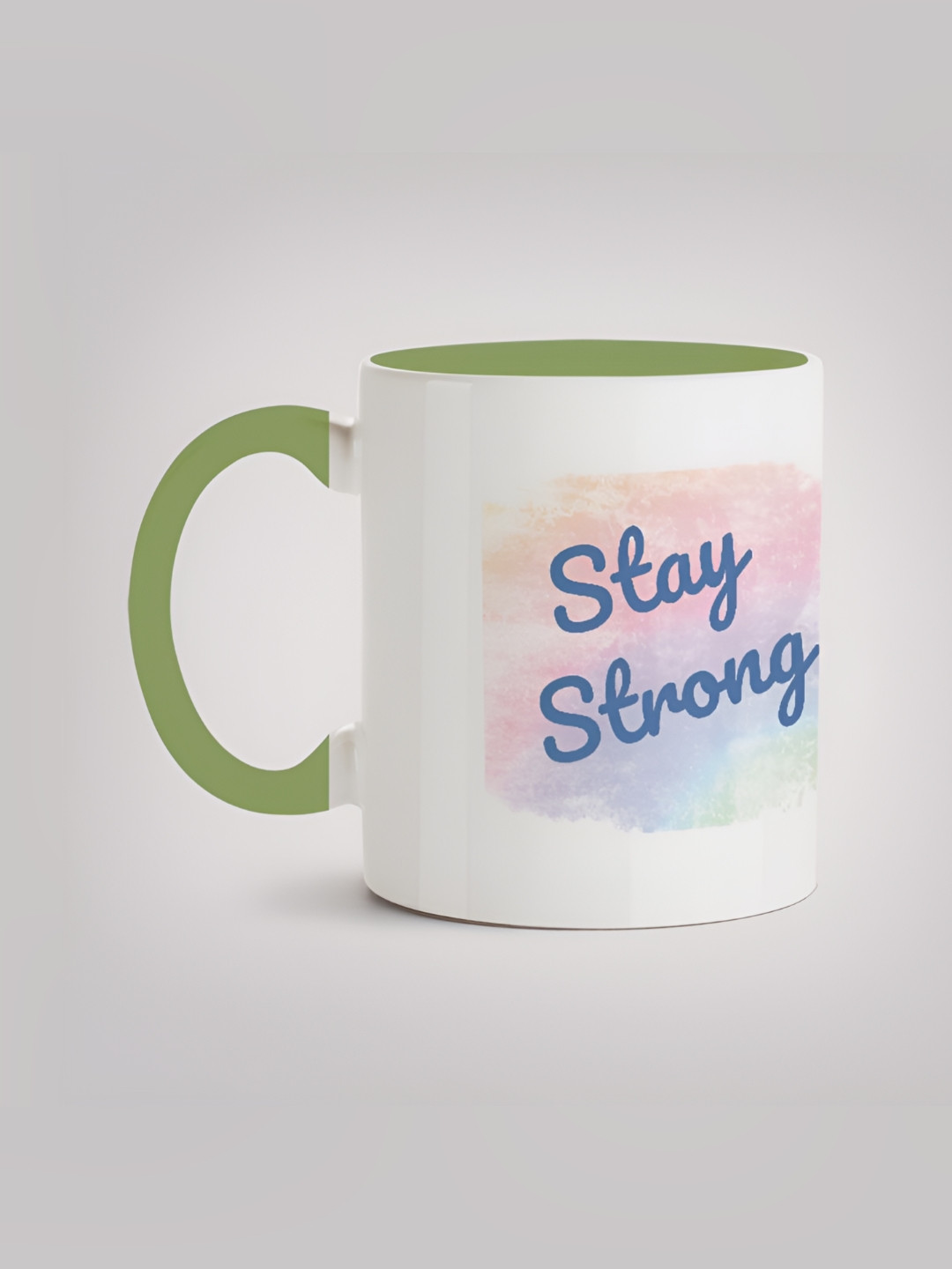

MOTIVATE BOX White & Green Printed Ceramic Glossy Mug 330 ml