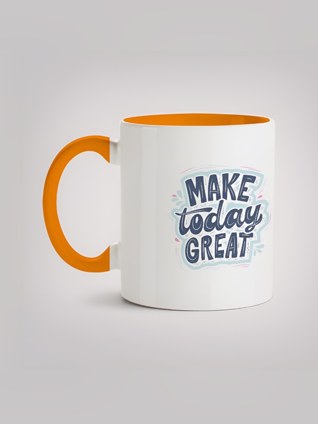 

MOTIVATE BOX White & Yellow Text or Slogans Printed Ceramic Glossy Mugs 330 ml