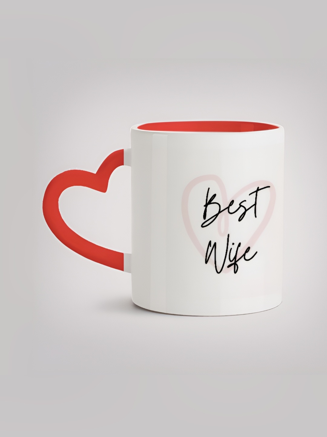 

MOTIVATE BOX White & Red Printed Ceramic Glossy Mugs 330 ml