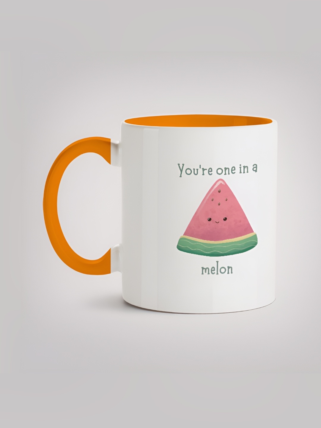 

MOTIVATE BOX White & Orange Printed Glossy Ceramic Mug 330ml