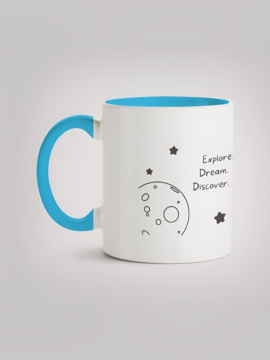 

MOTIVATE BOX White & Blue Typography Printed Microwave Safe Ceramic Mug 330 ml