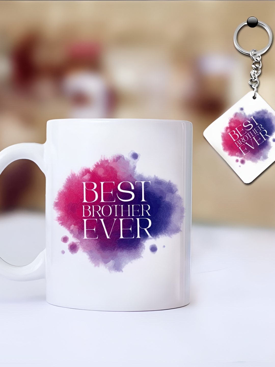 

MOTIVATE BOX White & Blue Printed Ceramic Glossy Mug 330 ml