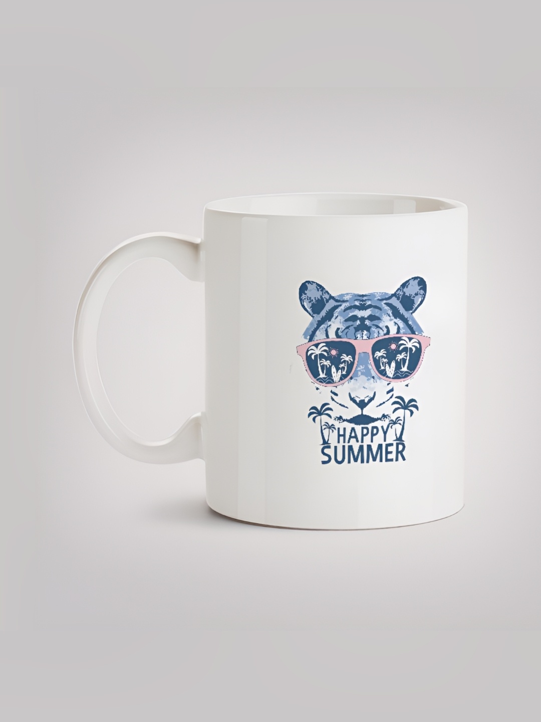 

MOTIVATE BOX White & Blue Printed Glossy Ceramic Mugs 330 ml