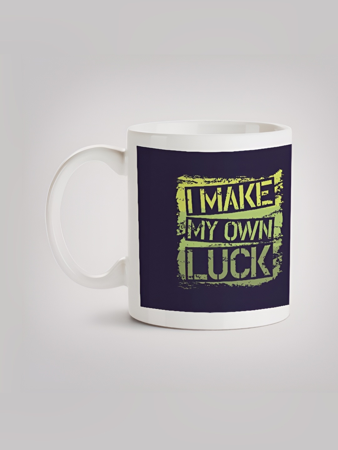 

MOTIVATE BOX Yellow & Blue Text or Slogans Printed Ceramic Glossy Mugs 330 ml