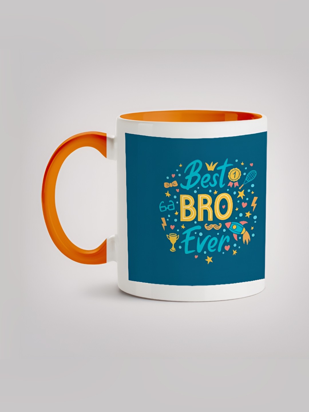 

MOTIVATE BOX Blue & Yellow Printed Ceramic Glossy Mug 330 ml