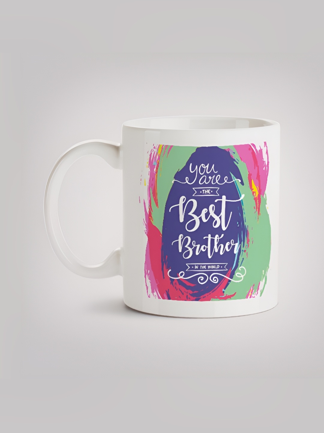 

MOTIVATE BOX White & Blue Printed Ceramic Glossy Mug 330 ml