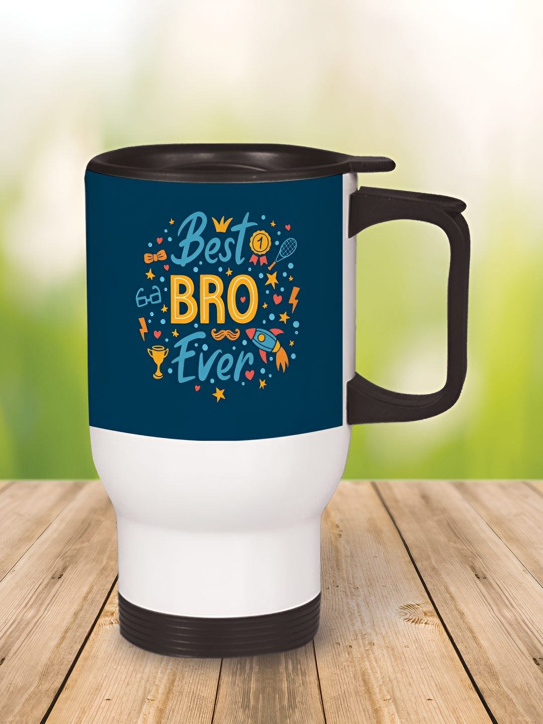 

MOTIVATE BOX White & Blue Text or Slogans Printed Stainless Steel Glossy Cups Set of Cups and Mugs