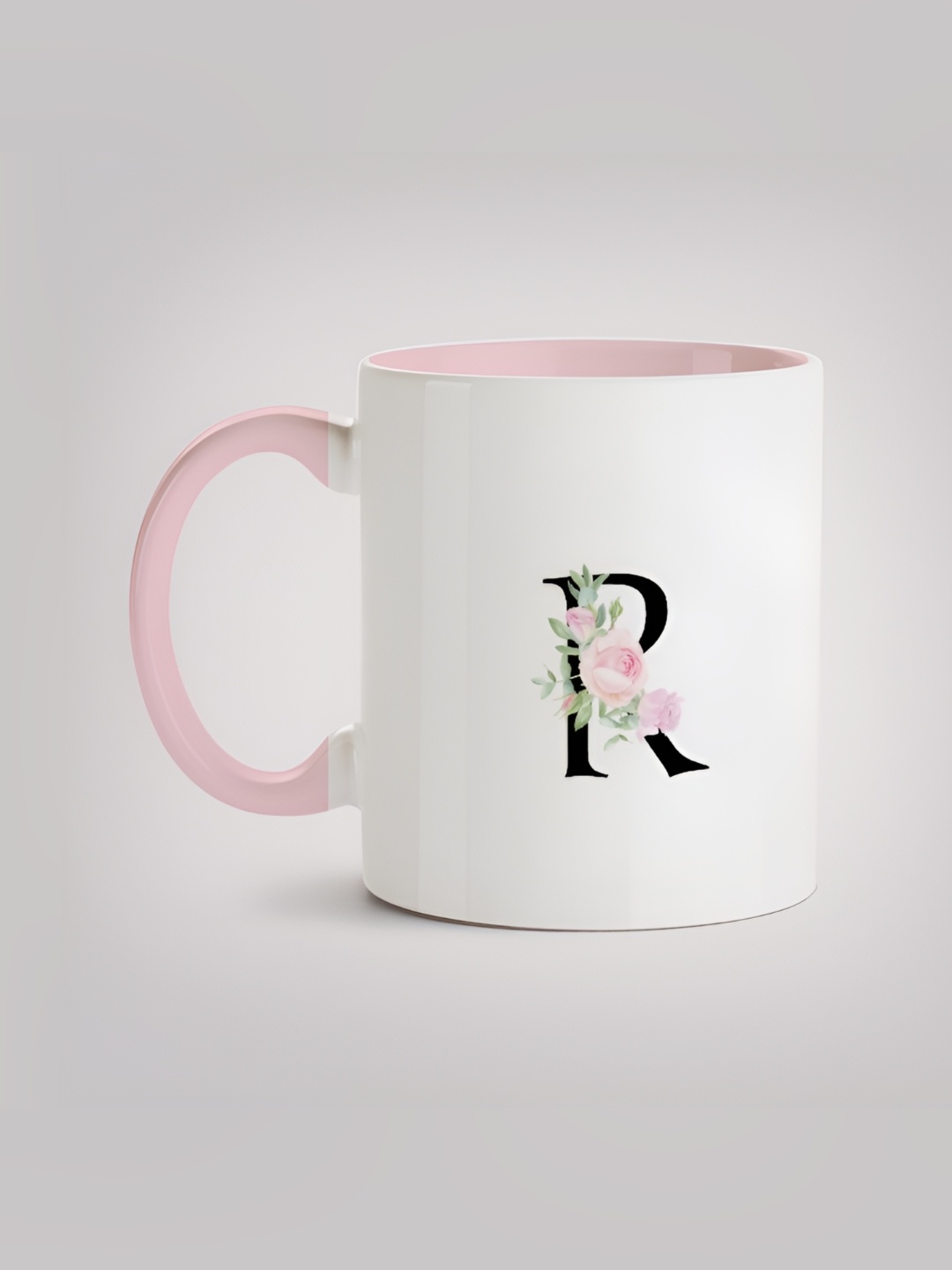 

MOTIVATE BOX White & Pink Typography Printed Microwave Safe Ceramic Mugs 330ml