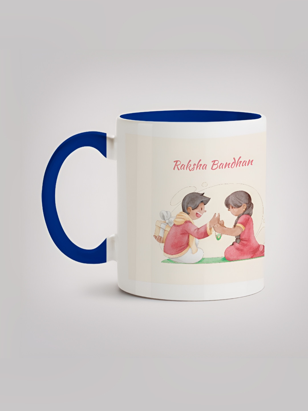 

MOTIVATE BOX White & Blue Printed Ceramic Microwave Safe Glossy Finished Mug 330 ml