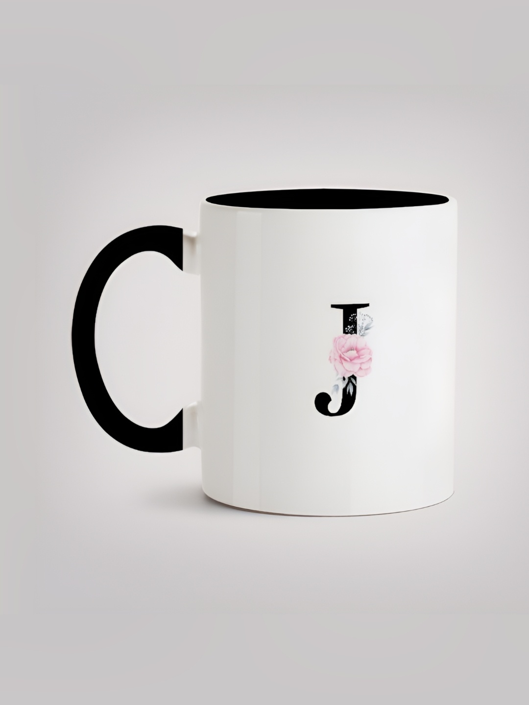 

MOTIVATE BOX White & Black Alphabet Printed Microwave Safe Ceramic Mug 330 ml