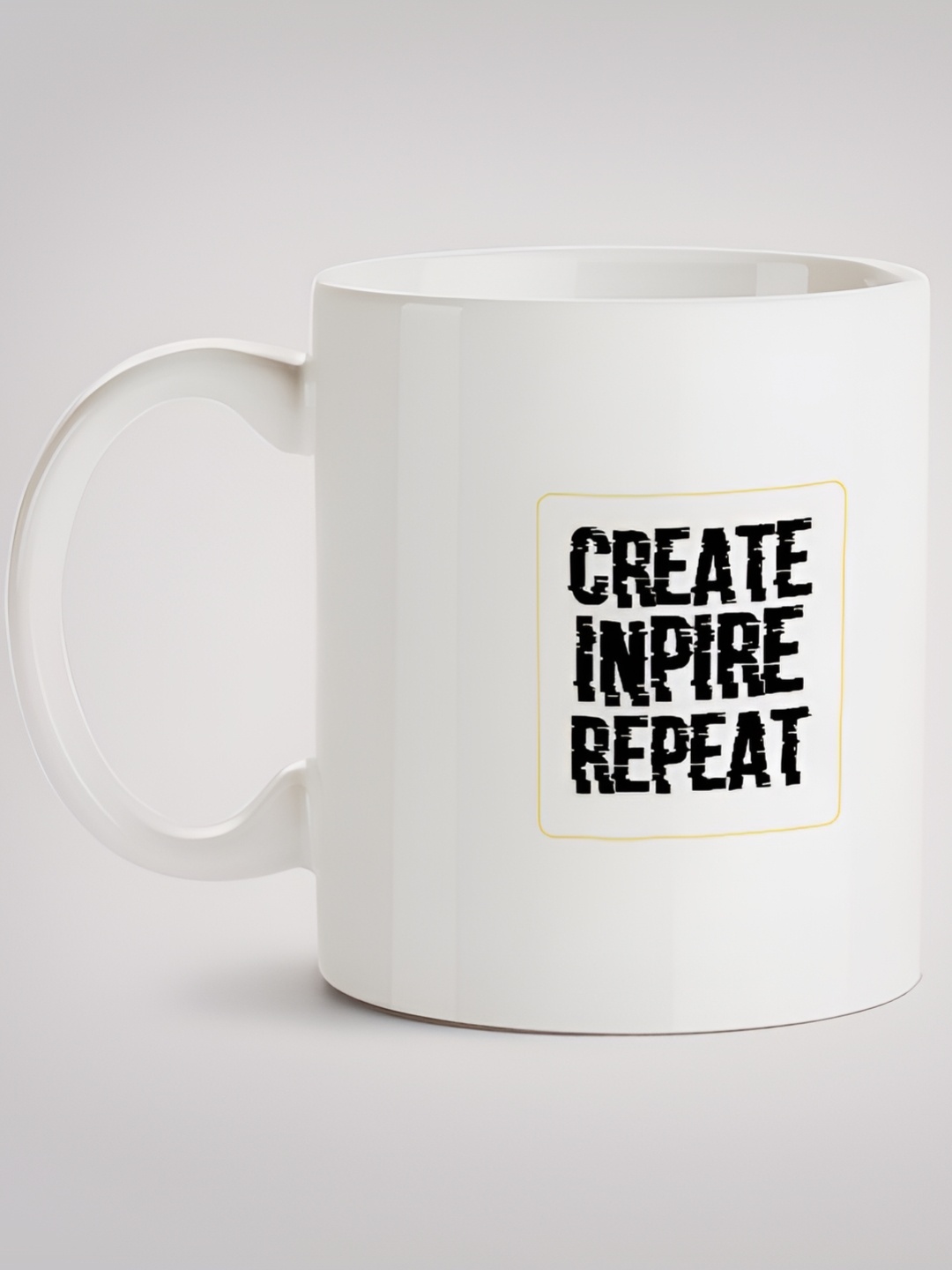 

MOTIVATE BOX White & Black Printed Glossy Ceramic Mugs 330 ml