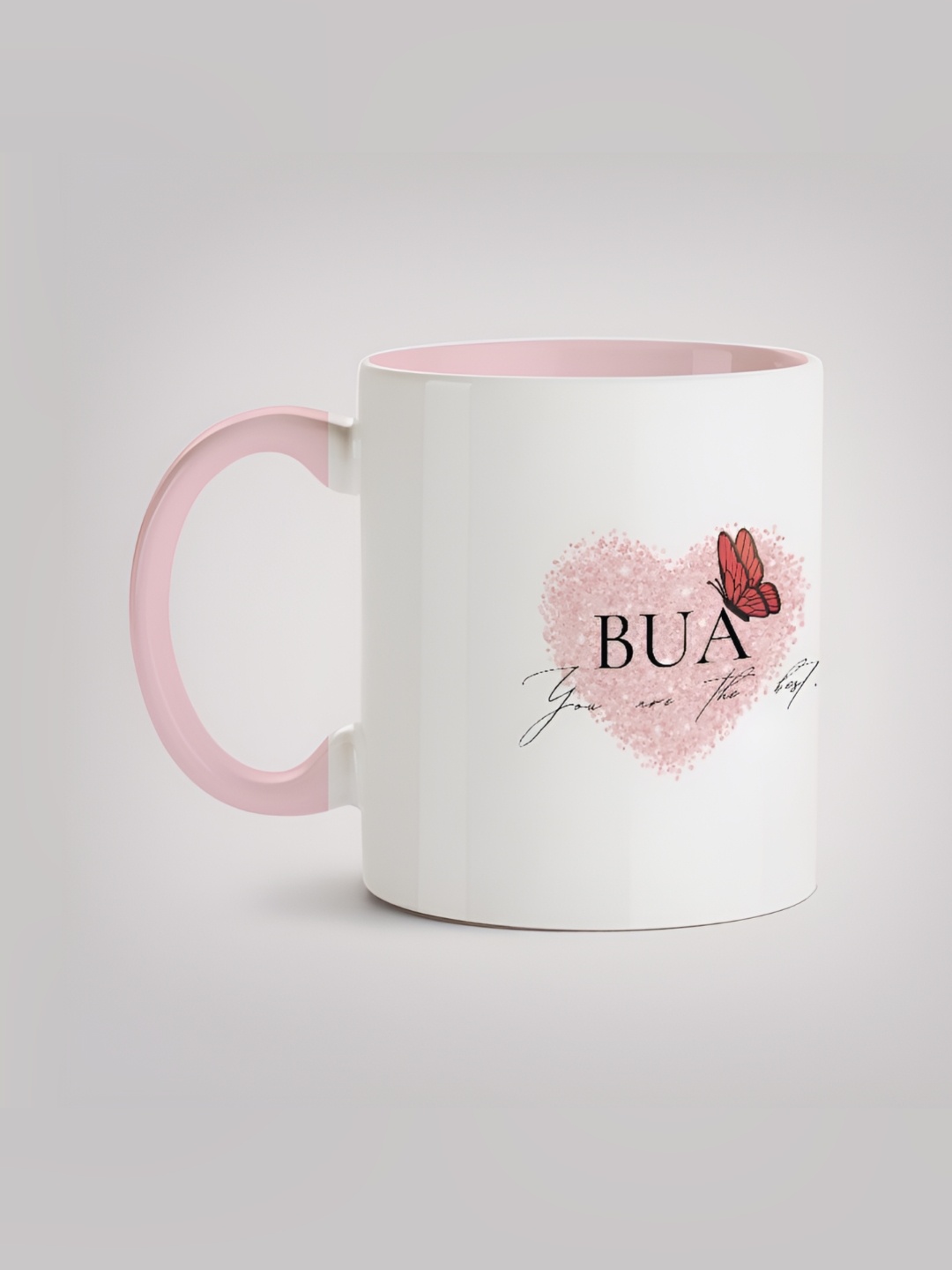 

MOTIVATE BOX White & Pink Printed Ceramic Microwave Safe Glossy Mugs 330 ml