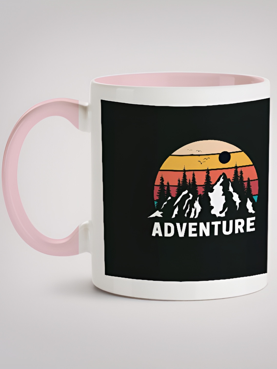 

MOTIVATE BOX White & Black Printed Ceramic Glossy Mugs 330 ml