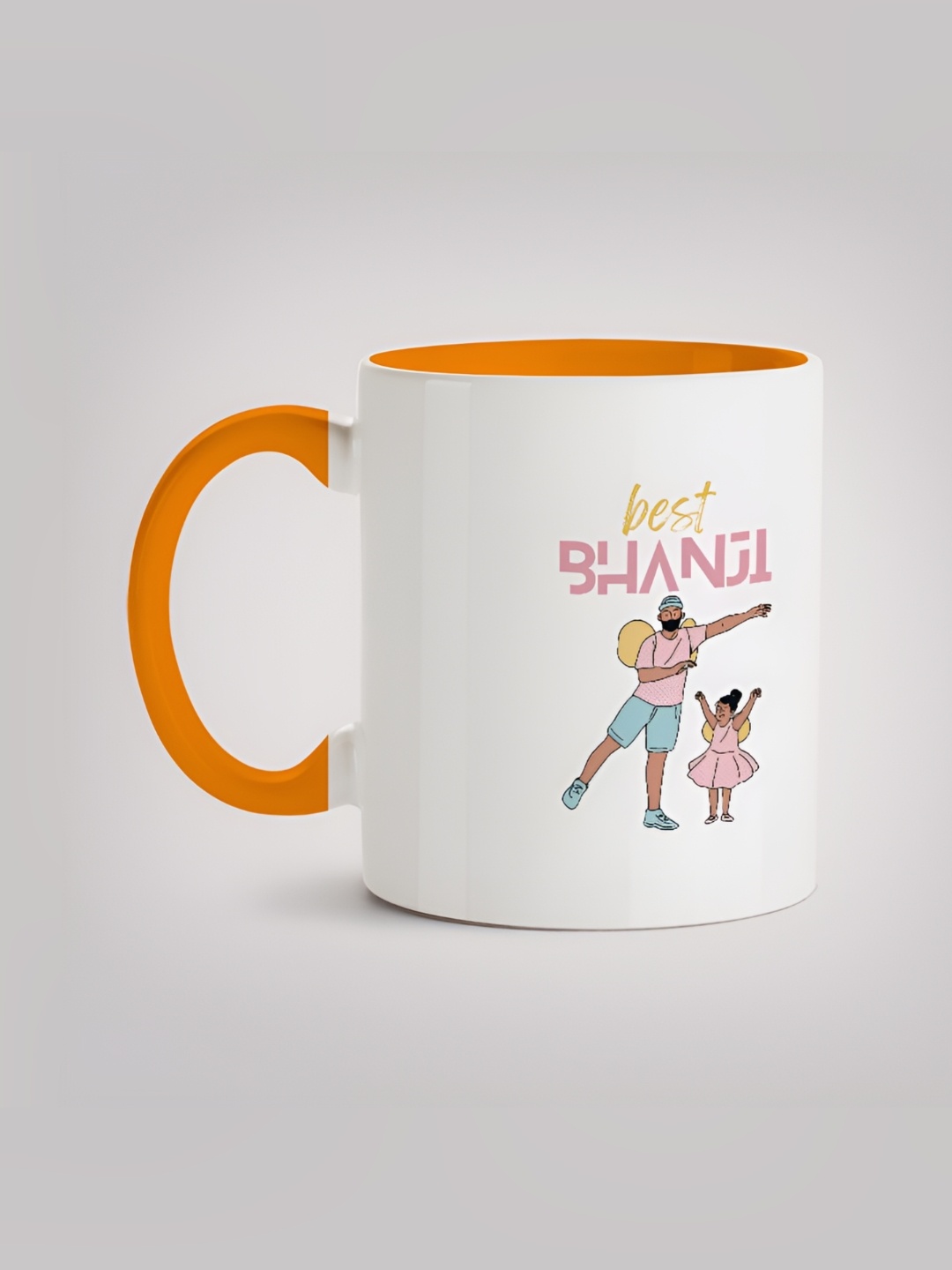 

MOTIVATE BOX White & Orange Printed Glossy Ceramic Mug 330ml