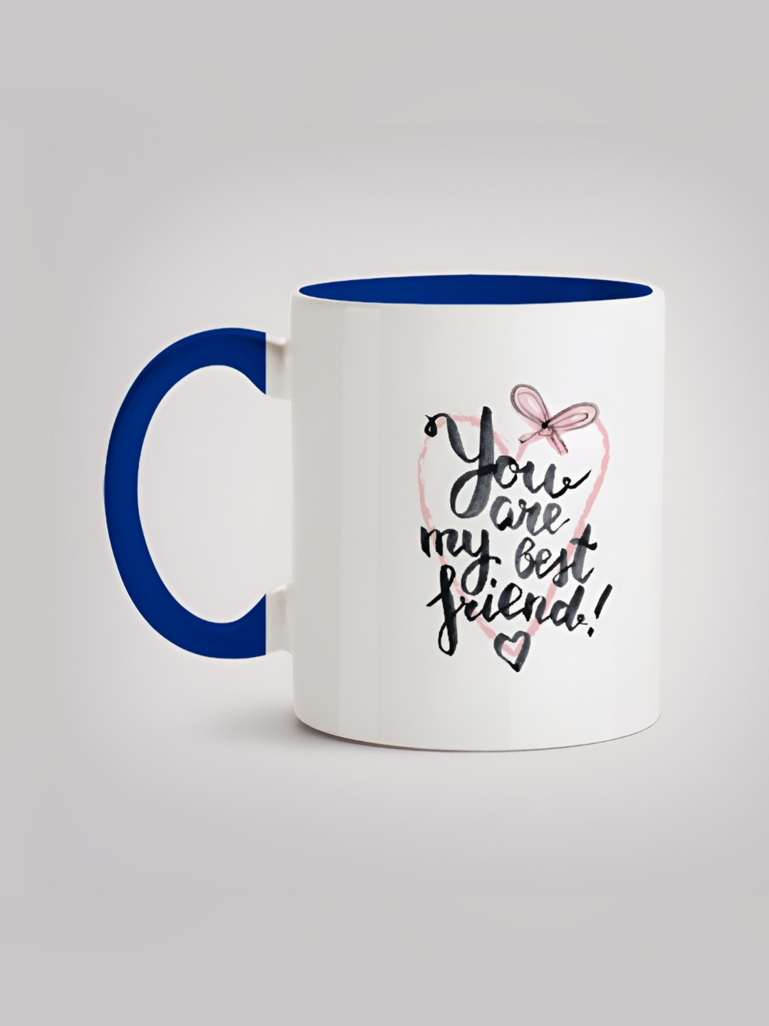 

MOTIVATE BOX White & Blue Printed Glossy Ceramic Mugs 330 ml