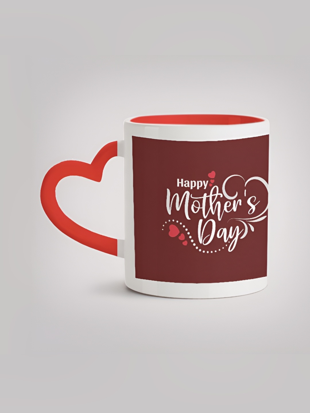 

MOTIVATE BOX Red & White Printed Ceramic Glossy Mug 330 ml