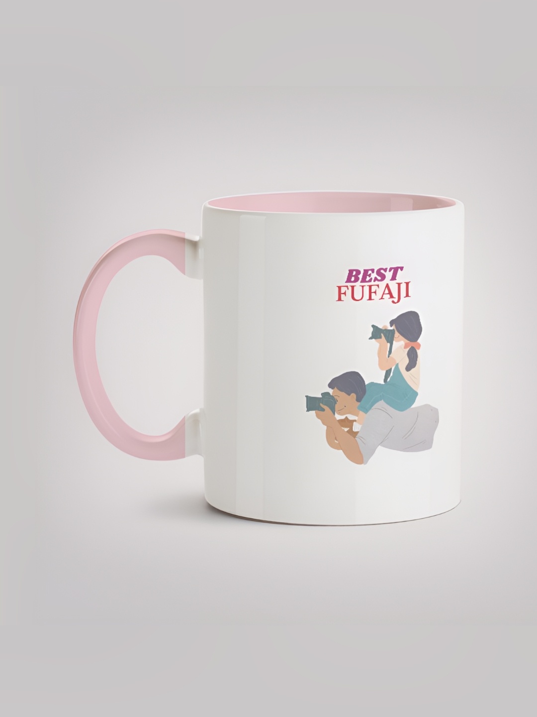 

MOTIVATE BOX White & Pink Printed Glossy Ceramic Mugs 330 ml