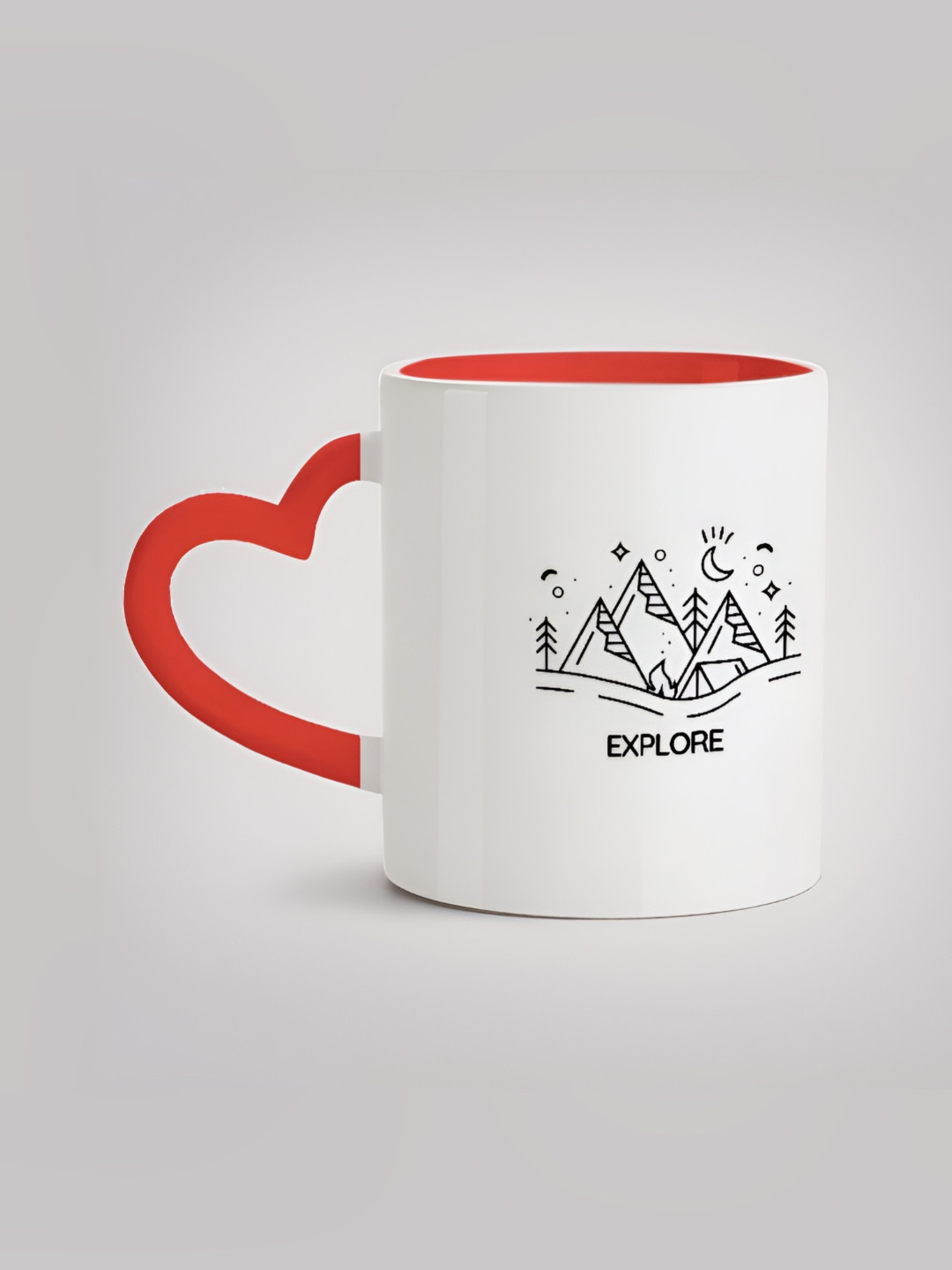 

MOTIVATE BOX White & Orange Printed Ceramic Glossy Mug 330 ml