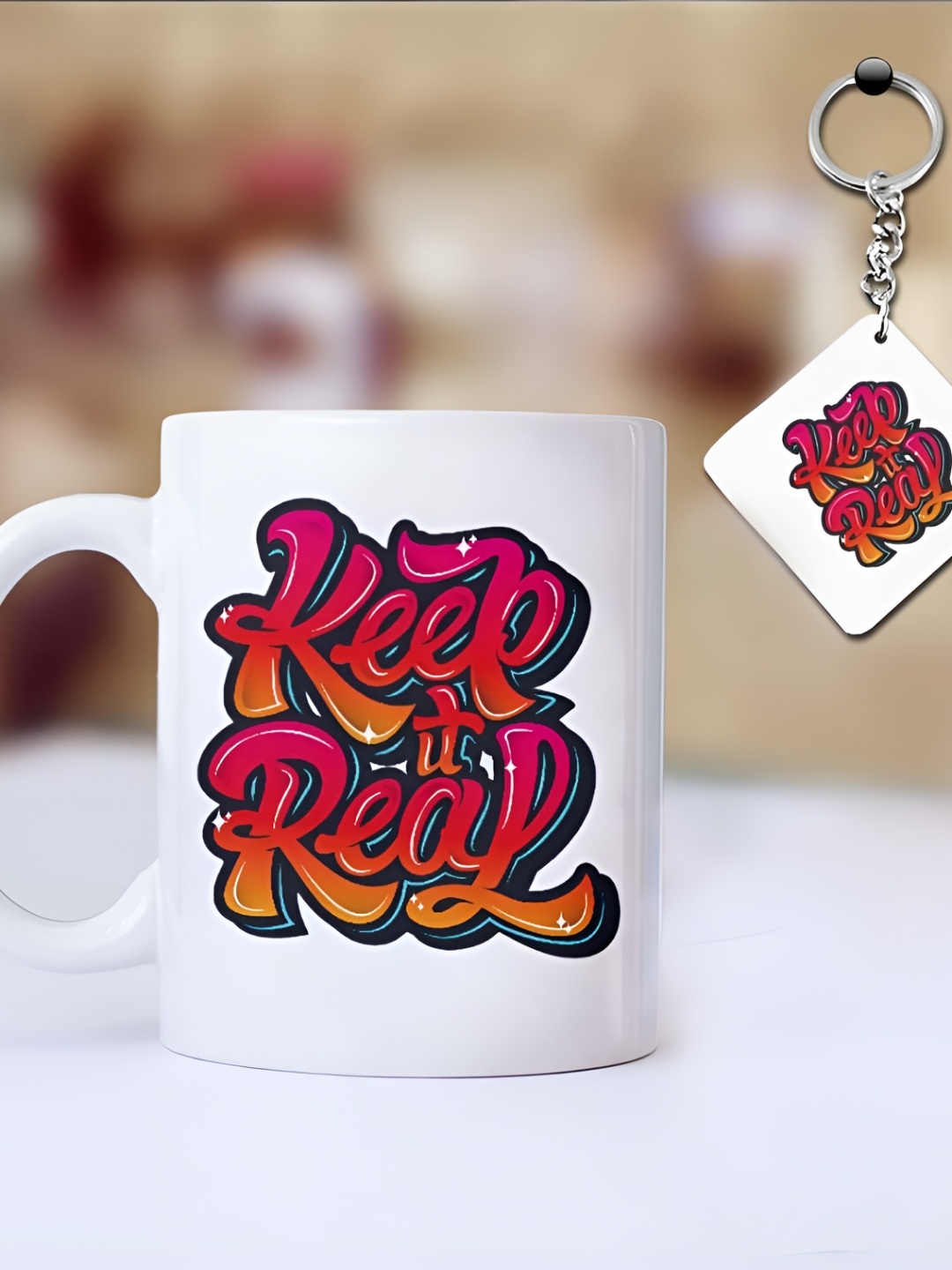 

MOTIVATE BOX White & Red Printed Glossy Ceramic Mug 330ml