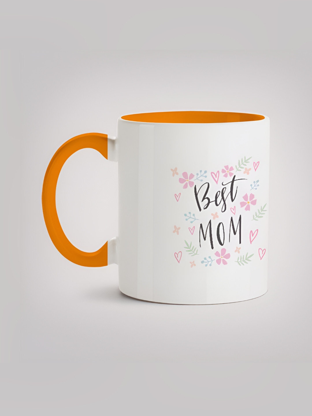 

MOTIVATE BOX White & Orange Printed Ceramic Glossy Mug 330ml