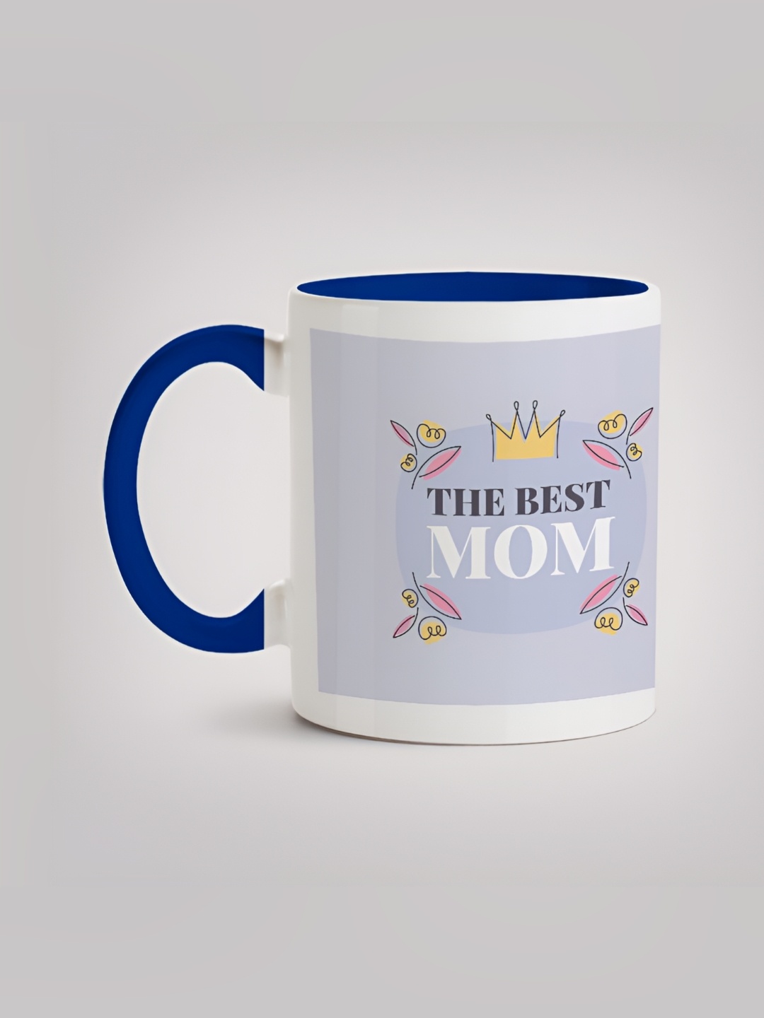 

MOTIVATE BOX White & Blue Ceramic Printed Mugs 330 ml