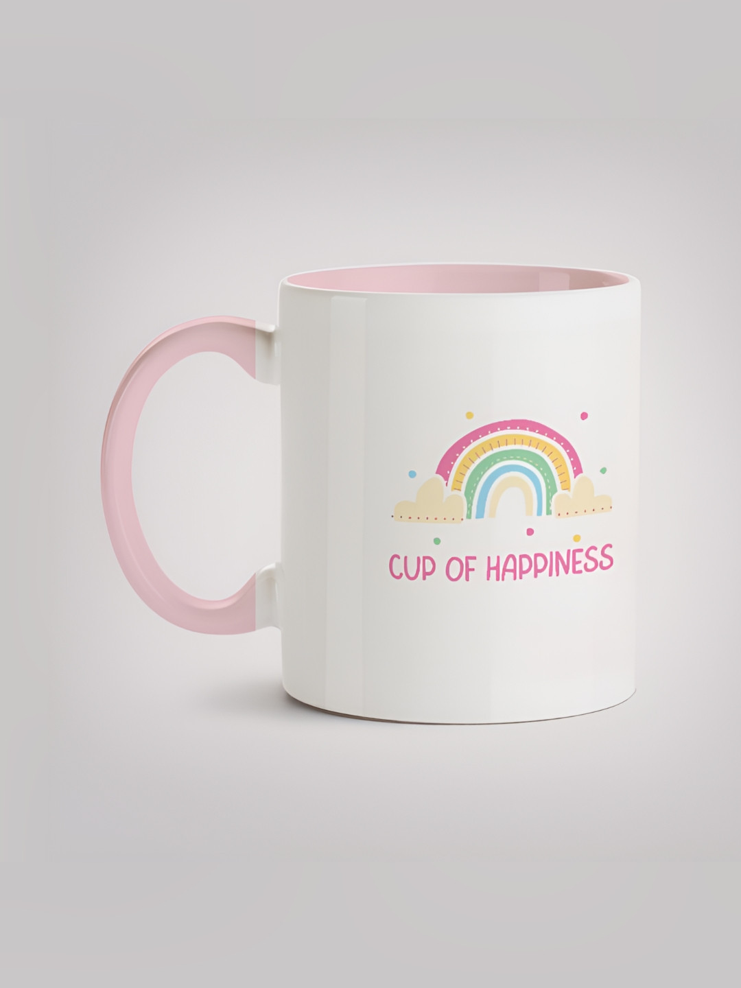 

MOTIVATE BOX White & Pink Printed Ceramic Glossy Mug 330 ml