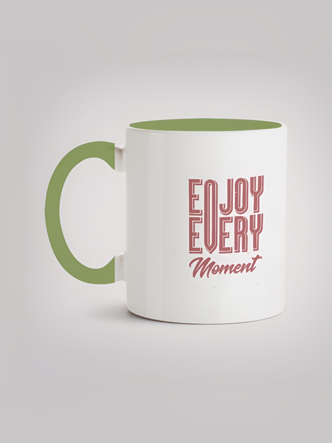 

MOTIVATE BOX White & Green Text or Slogans Printed Ceramic Glossy Mug 330 ml