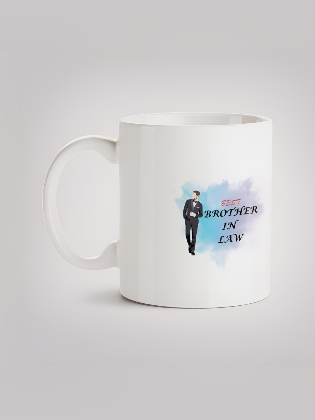 

MOTIVATE BOX White & Blue Printed Ceramic Glossy Mug 330 ml