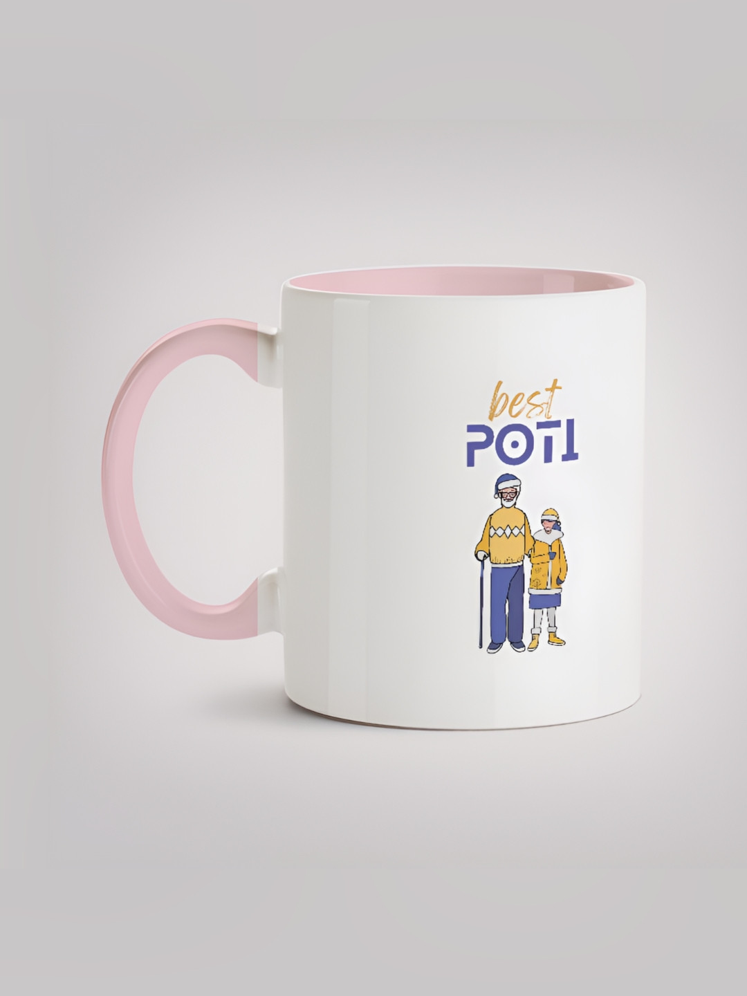 

MOTIVATE BOX White & Pink Printed Glossy Ceramic Mugs 330 ml
