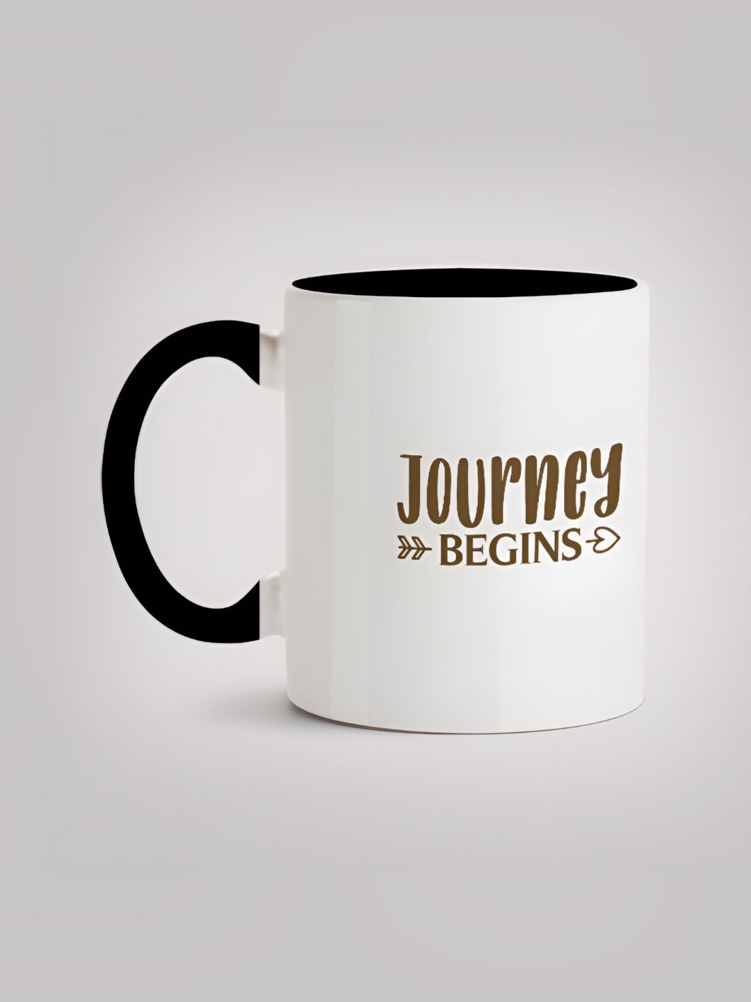 

MOTIVATE BOX White & Brown Printed Ceramic Glossy Mugs 330 ml