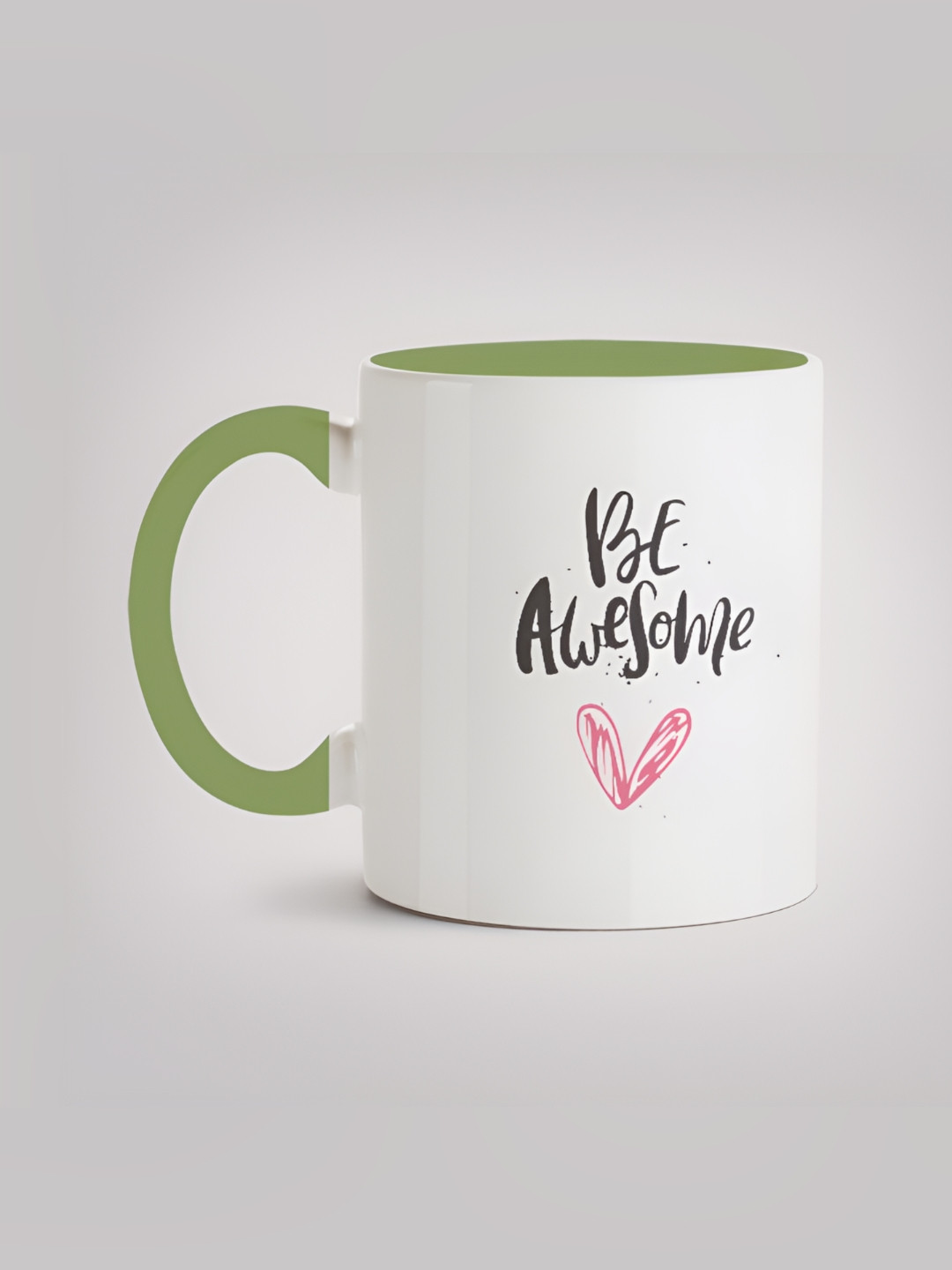 

MOTIVATE BOX Green & White Printed Ceramic Glossy Mugs 330 ml