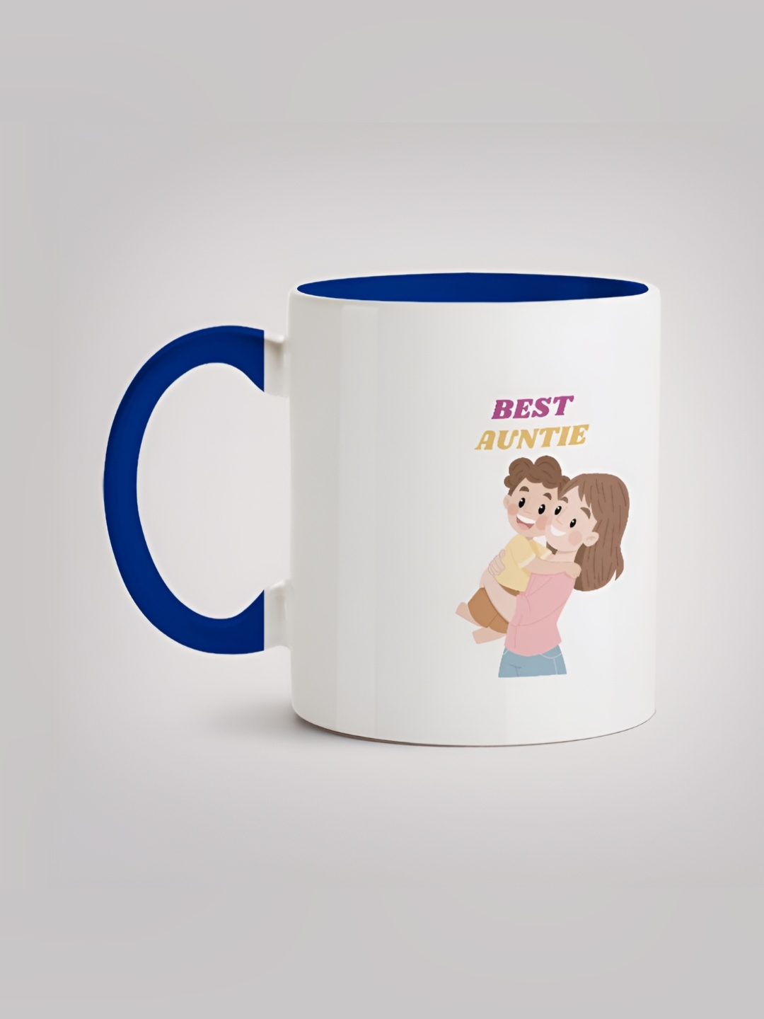 

MOTIVATE BOX White & Blue Printed Ceramic Glossy Mug 330ml