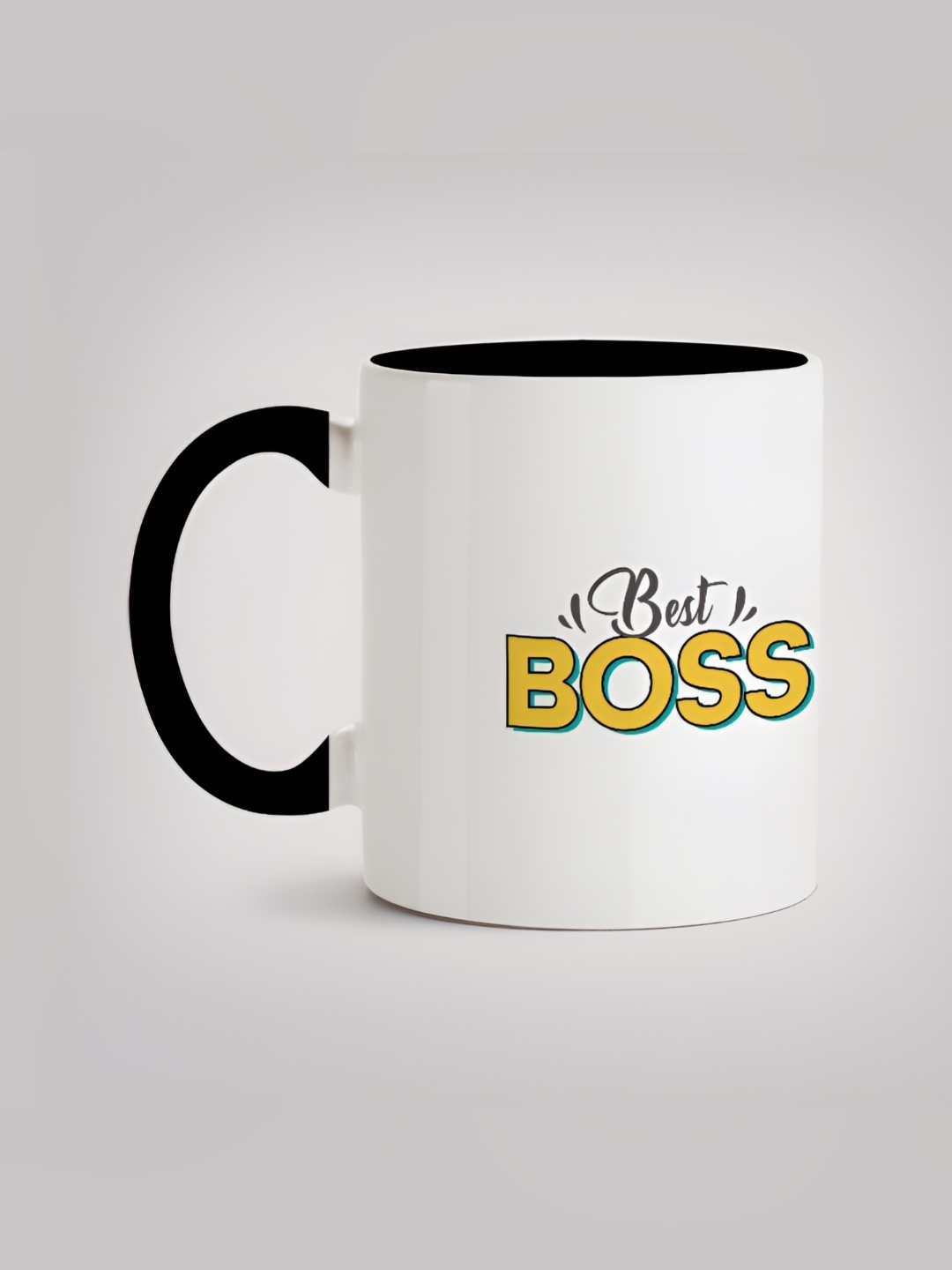 

MOTIVATE BOX White & Black Printed Ceramic Microwave Safe Glossy Finished Mug 330 ml