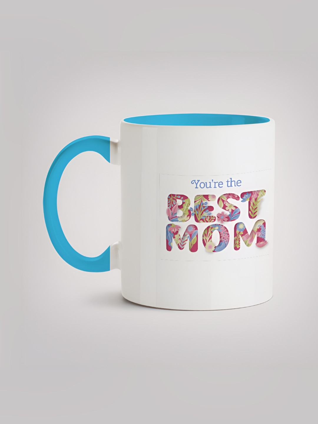 

MOTIVATE BOX White & Blue Printed Ceramic Microwave Safe Glossy Finished Mug 330 ml