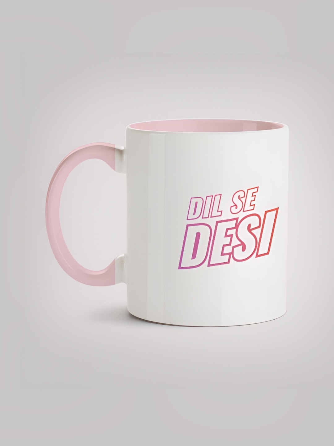 

MOTIVATE BOX White & Pink Printed Ceramic Glossy Mug 330ml