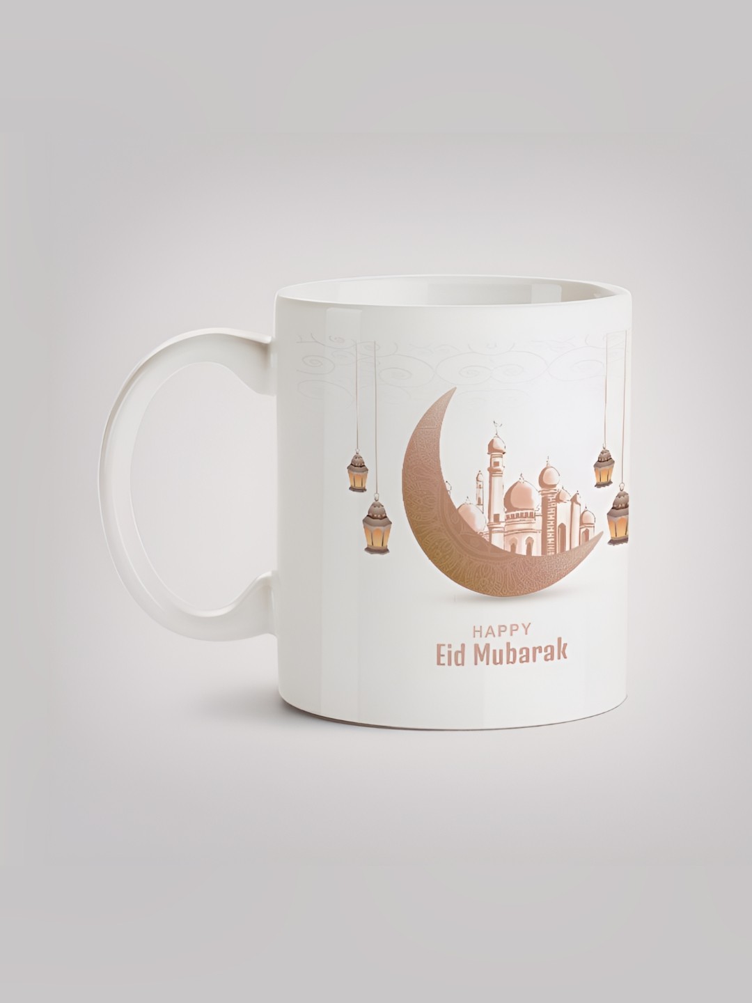 

MOTIVATE BOX White & Beige Printed Glossy Ceramic Mug 330ml