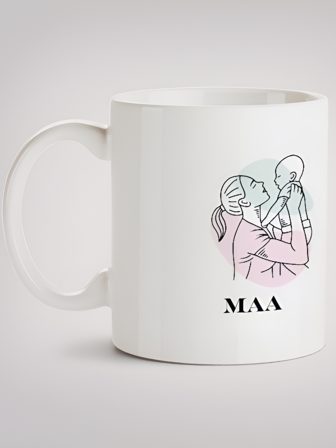 

MOTIVATE BOX White & Pink Graphic Printed Ceramic Glossy Mug 330 ml