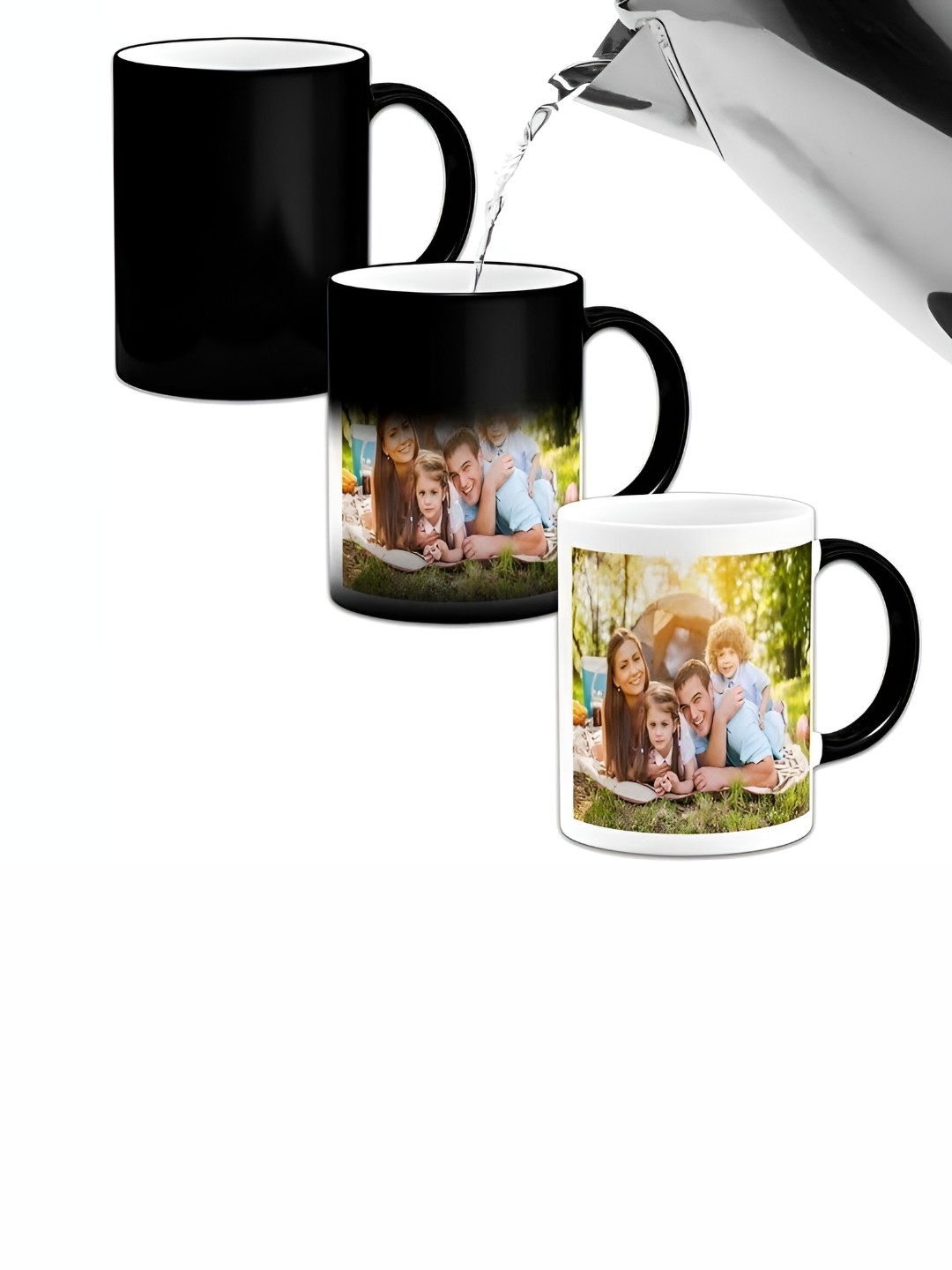 

MOTIVATE BOX Black & Green Printed Ceramic Glossy Mugs Set of Cups and Mugs