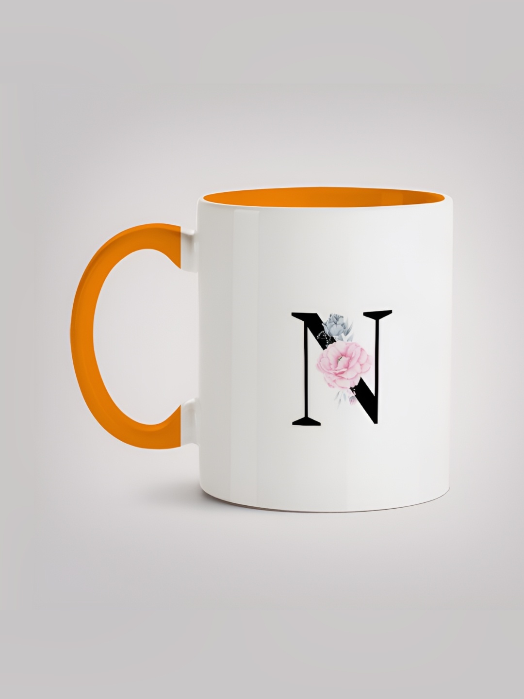 

MOTIVATE BOX White & Orange Printed Ceramic Glossy Mug 330ml