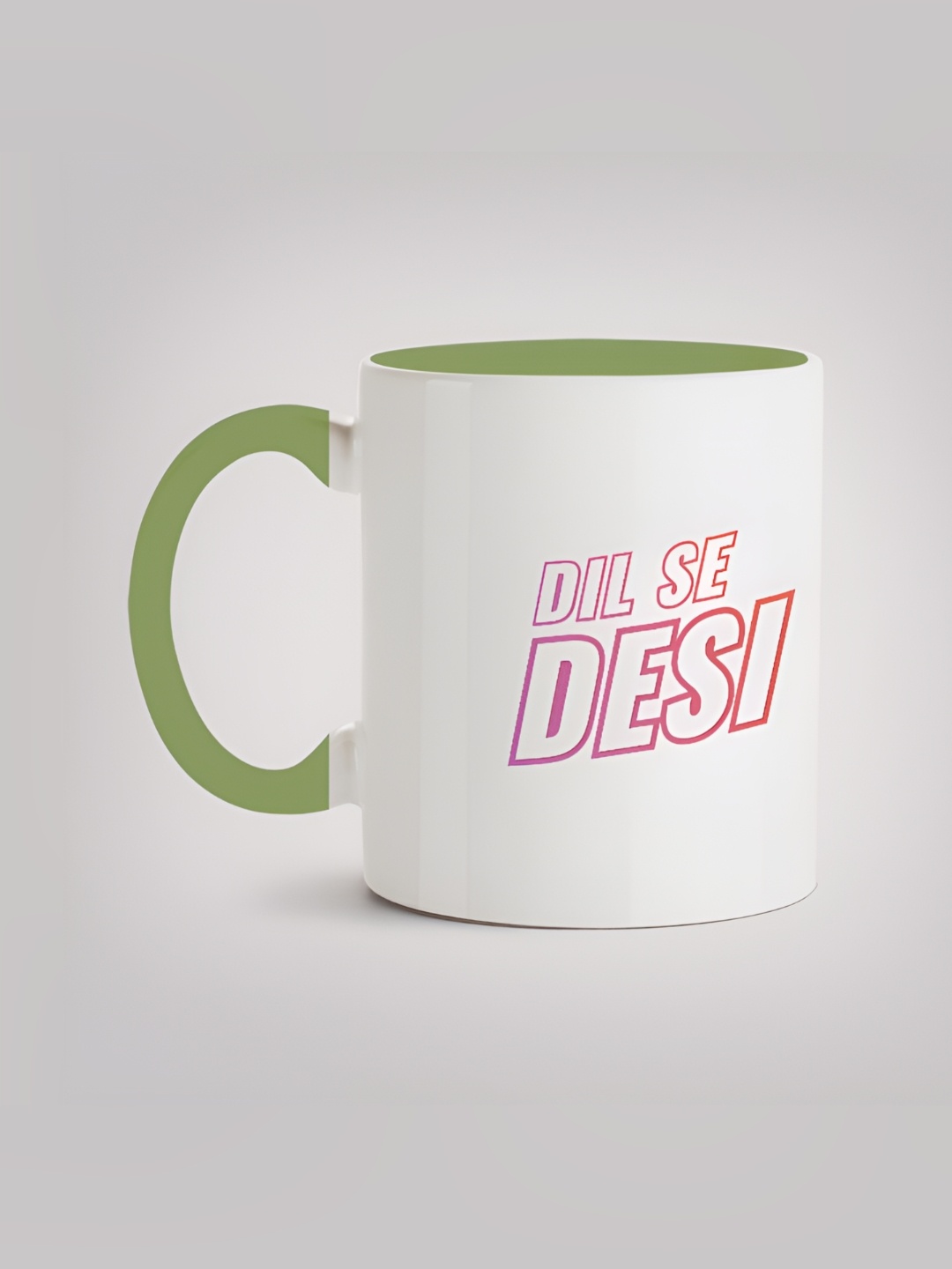 

MOTIVATE BOX White & Green Printed Glossy Ceramic Mug 330ml