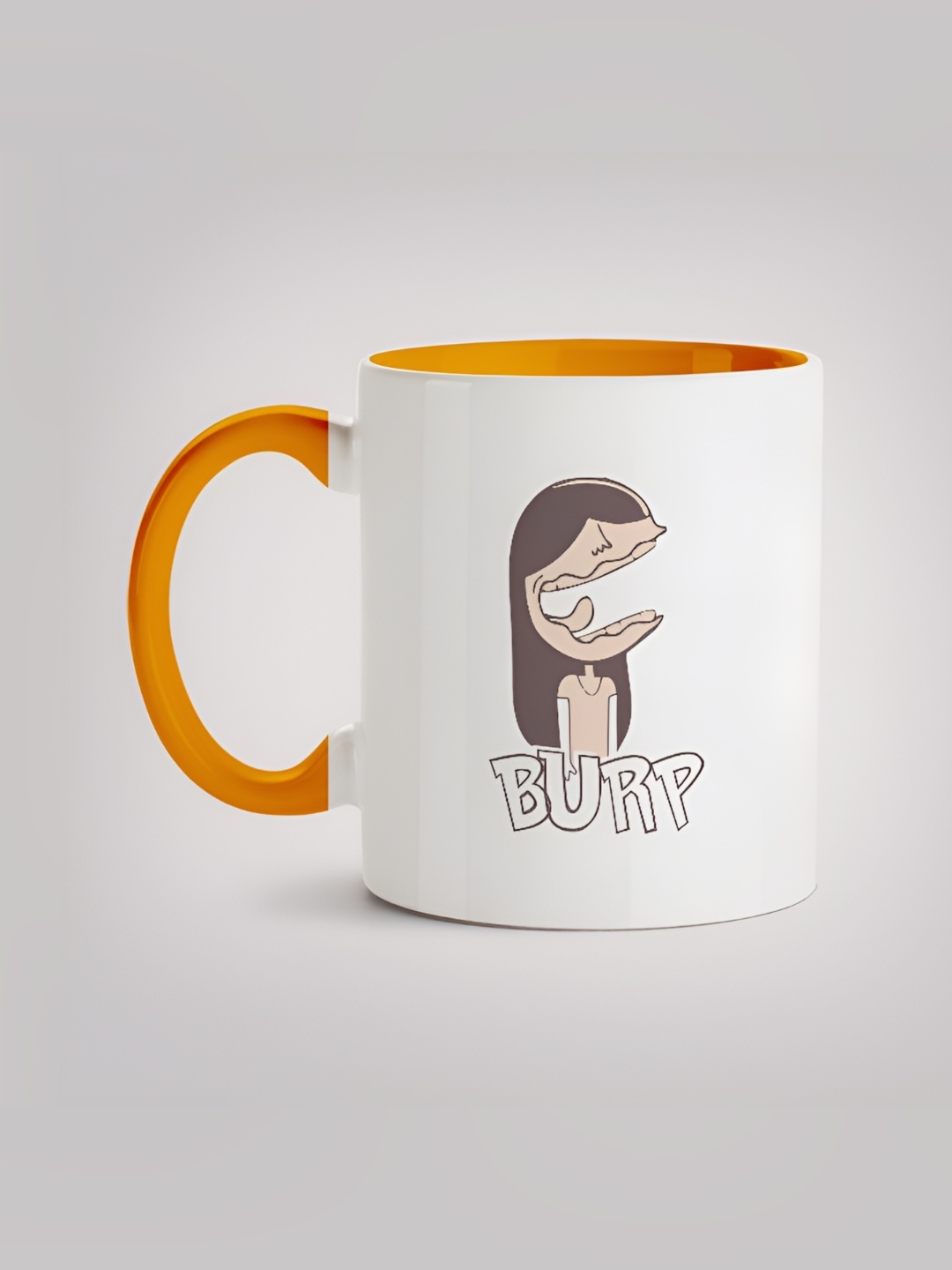 

MOTIVATE BOX White & Orange Printed Ceramic Glossy Mug 330ml