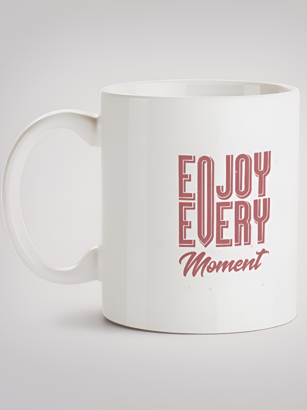 

MOTIVATE BOX White & Pink Ceramic Printed Mugs 330 ml