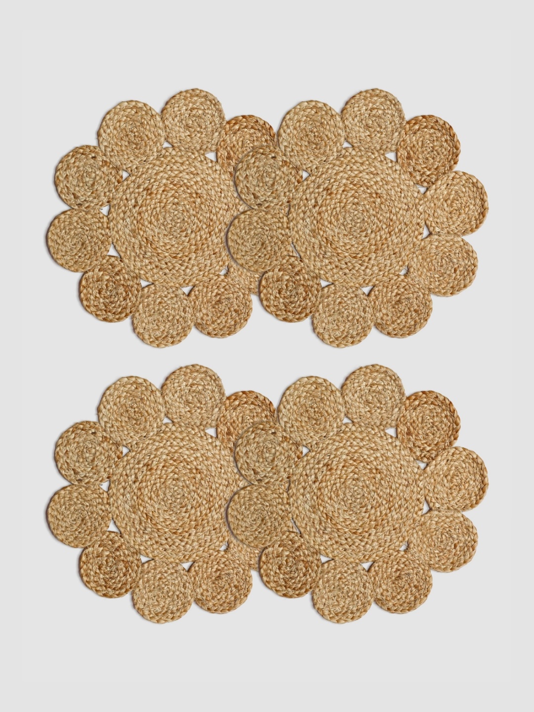 

PAROKSH Brown 4 Pieces Textured Jute Table Placemats